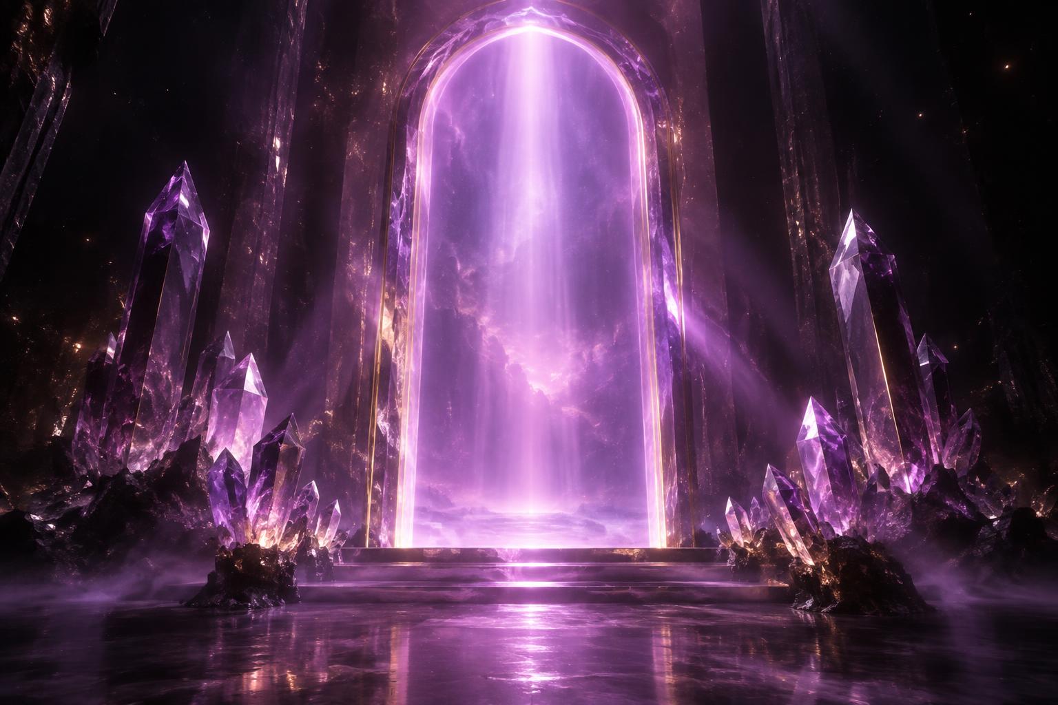 Portal luminoso de cristais